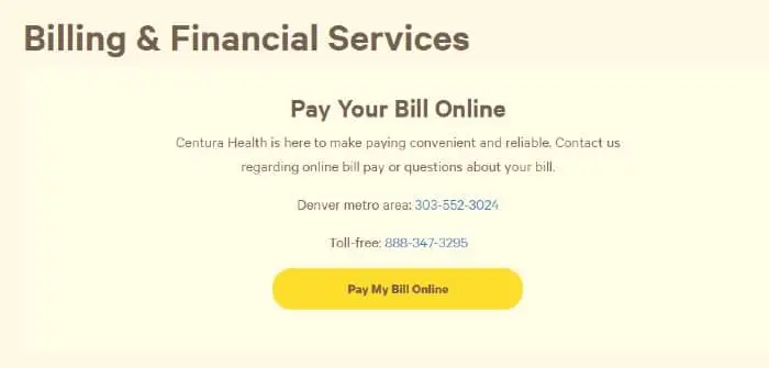 MyCenturaHealth Bill Pay Services