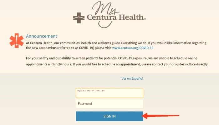 How to sign in MyCenturaHealth